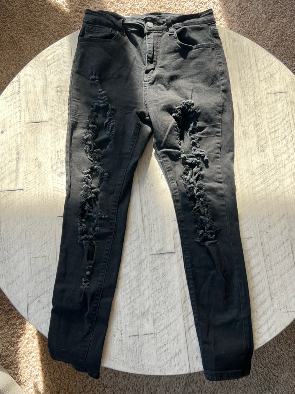 Black Distressed Women's Jeans